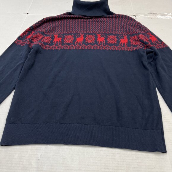 Tommy Hilfiger Sweater Womens‎ L Blue Reindeer Turtleneck Pullover Holiday Cabin - Picture 11 of 11